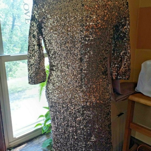 Metaphor Large Gold Sequin New Years Eve Party Dre - Picture 2 of 12